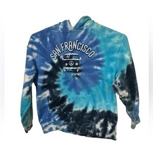 Retro Volkswagen VW Bus Tie Dye San Francisco CA Haight Ashbury Youth M Hoodie